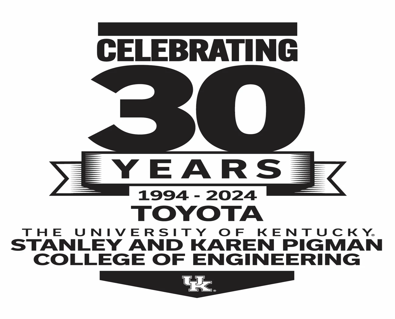 The UK-Toyota 30th anniversary logo